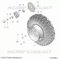RUEDAS, FRONT TIRE AND BRAKE DISK