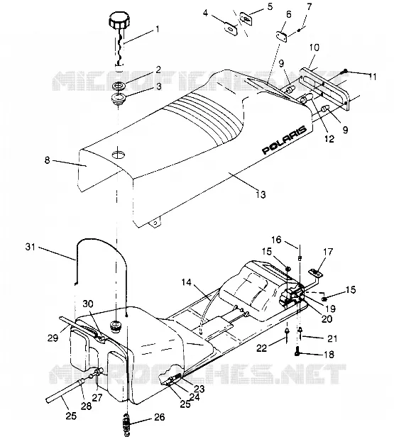 ASIENTO Y tanque de gas ASAMBLEA 500 CARB 0952764 (4929192919A007)