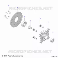 RUEDAS, FRONT HUB AND BRAKE DISK