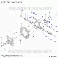 SUSPENSION TRASERA HUB, CARRIER AND BRAKE DISC