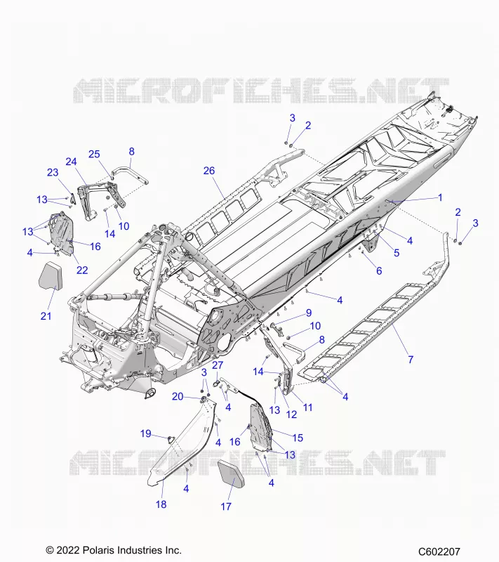 CHASSIS, PROTECCIÃ³N DEL EMBRAGUE,  FOOTRESTS, AND RUNNING BOARDS