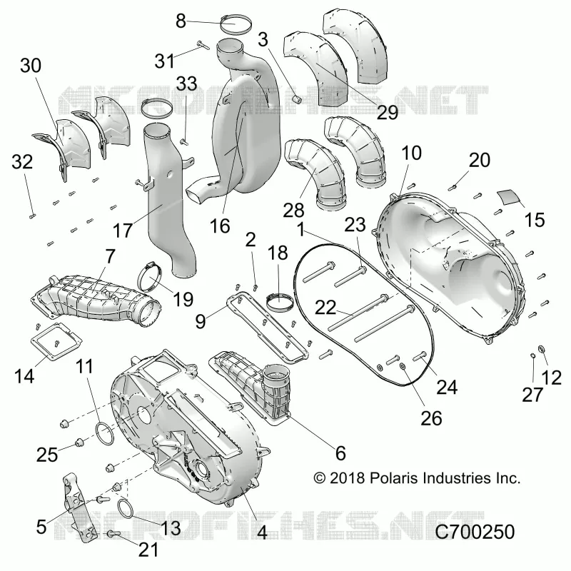 DRIVE TRAIN, TAPA DEL EMBRAGUE AND DUCTING