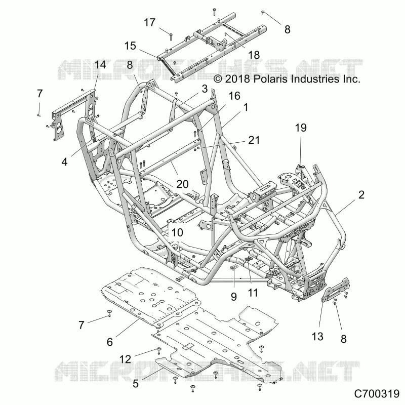CHASSIS, MARCO PRINCIPAL AND SKID PLATES