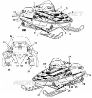 ETIQUETAS 600 XCR 0975677, 600 XCR SE H975677 and EUROPEAN 600 XCR SE E975677 (4937963796A013)