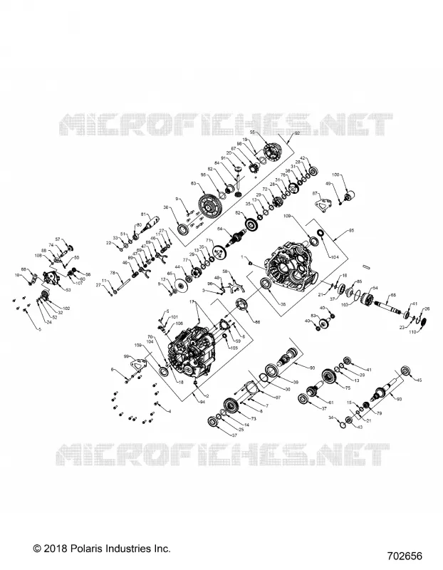 DRIVE TRAIN, PRINCIPAL GEARCASE INTERNALS (FROM 9/30/2019)