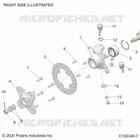 SUSPENSIÃ“N DELANTERA HUB, KNUCKLE AND BRAKE DISC