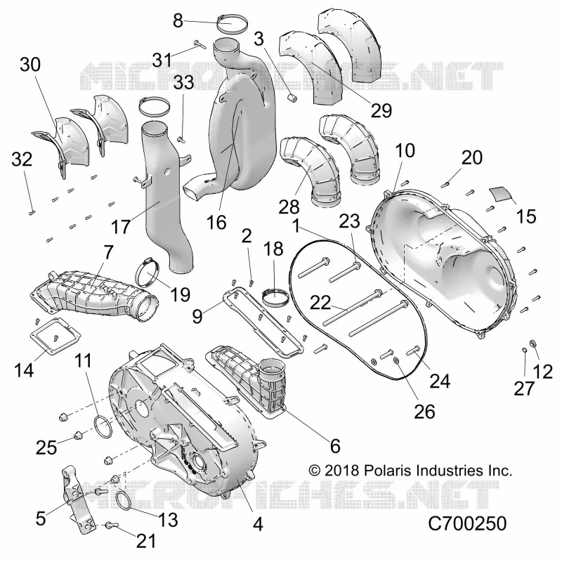 DRIVE TRAIN, TAPA DEL EMBRAGUE AND DUCTING