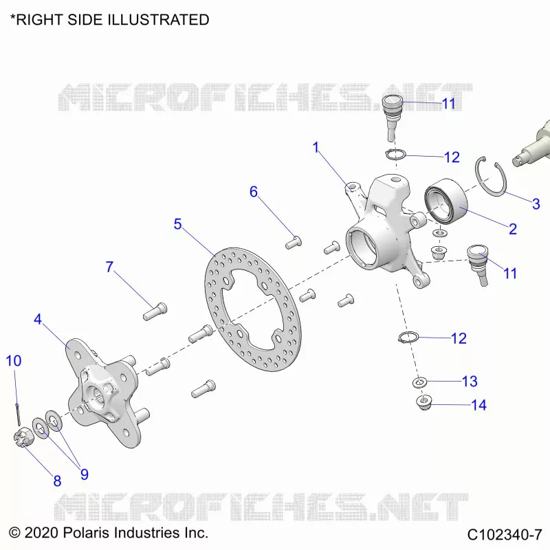 SUSPENSIÃ“N DELANTERA HUB, KNUCKLE AND BRAKE DISC