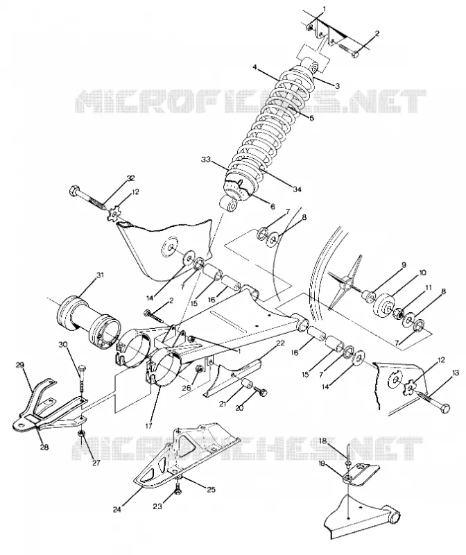 SWING ARM WELDMENT AND SHOCK TRASERO ASSEMBLY (4918541854025A)