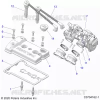 ENGINE, THROTTLE BODY AND TAPA DE LA VÃLVULA