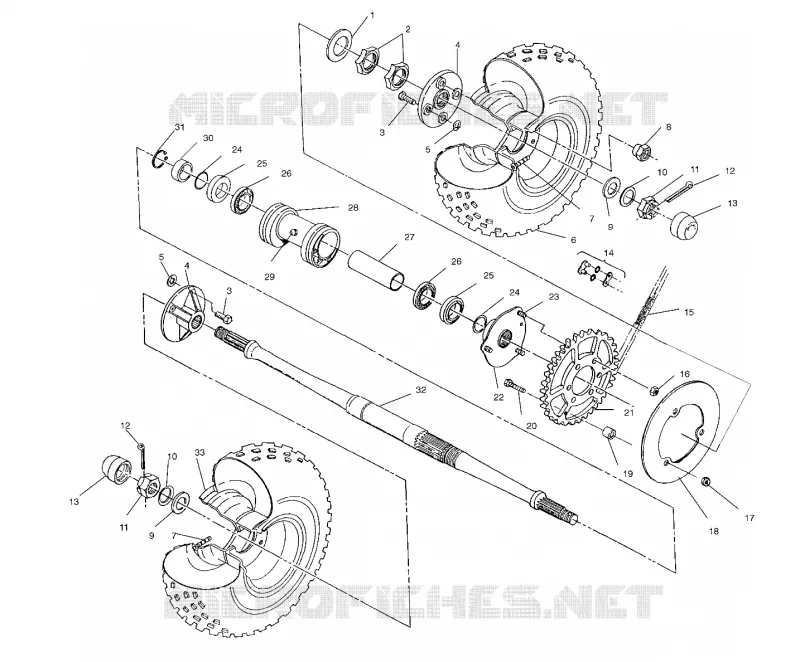 TRASERO conjunto de accionamiento RUEDA (After Serial #2501800)