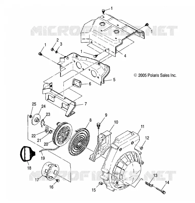 MOTOR, VENTILADOR DE LA CUBIERTA Y EL ARRANQUE DE RETROCESO