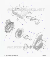 ENGINE, BLOWER HOUSING AND ARRANQUE DE RETROCESO