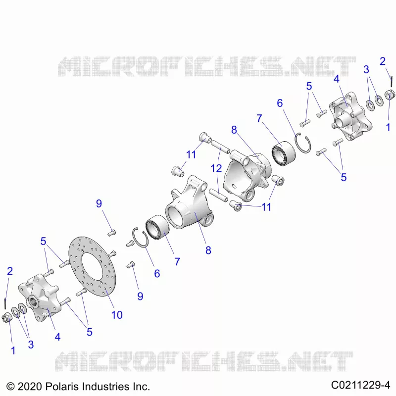 SUSPENSION TRASERA HUBS, CARRIER AND BRAKE DISC