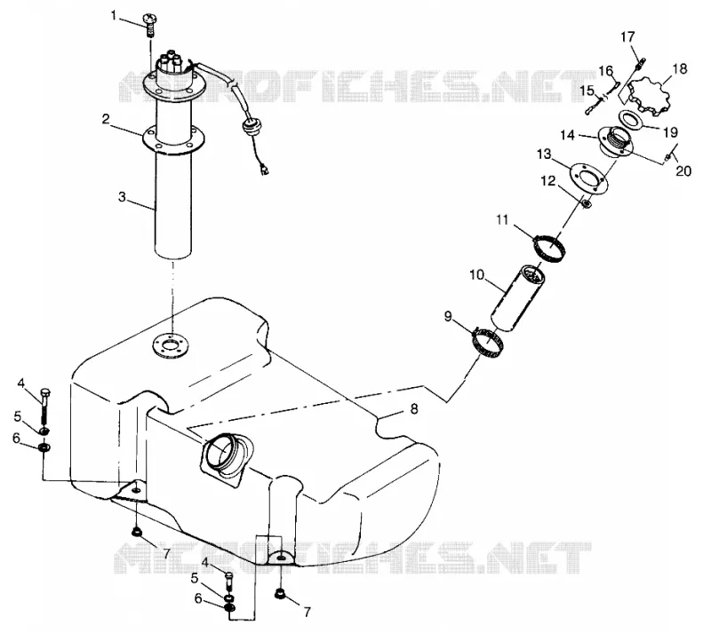 GASOLINA TANK SL 700 B974071, Intl. SL 700 I974071, SL 700 Deluxe B974072 and I (4940874087A010)