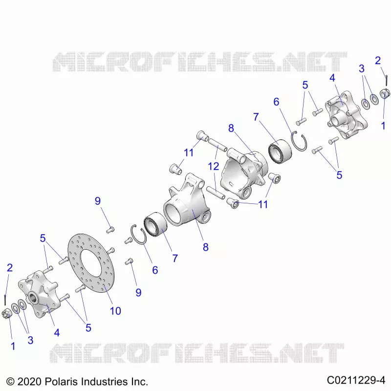 SUSPENSION TRASERA HUBS, CARRIER AND BRAKE DISC