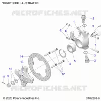 SUSPENSIÃ“N DELANTERA HUB, KNUCKLE AND BRAKE DISC