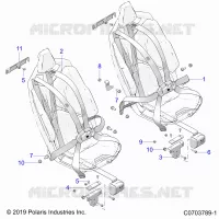 ASIENTO BELT MOUNTING, FRONT, PREMIUM/DELUXE