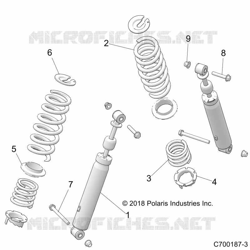 SUSPENSION, REAR MONTAJE DE DESCARGA
