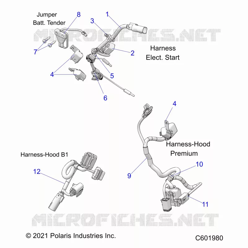 ELECTRICA, WIRE HARNESS, HOOD, ELEC. START