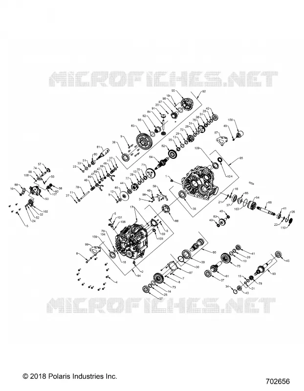 DRIVE TRAIN, PRINCIPAL GEARCASE INTERNALS (FROM 9/30/2019)