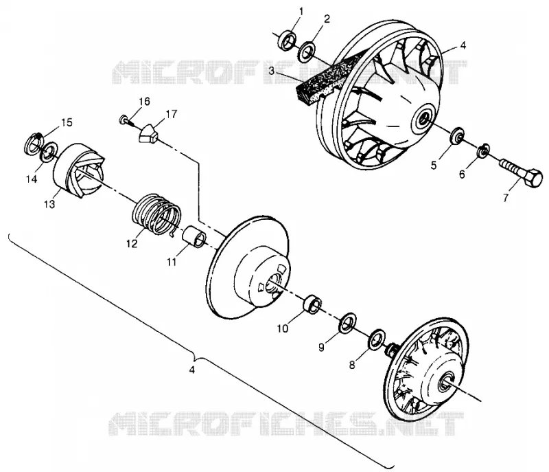 accionado de embrague Sport 400L W97BA38C and Trail Blazer W97BA25C (4940124012B014)