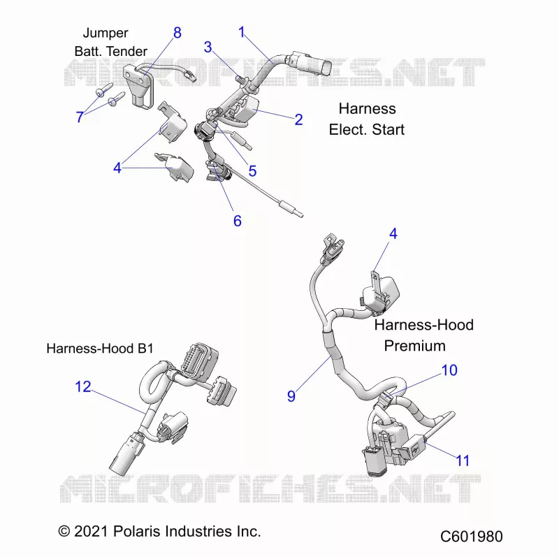 ELECTRICA, WIRE HARNESS, HOOD, ELEC. START