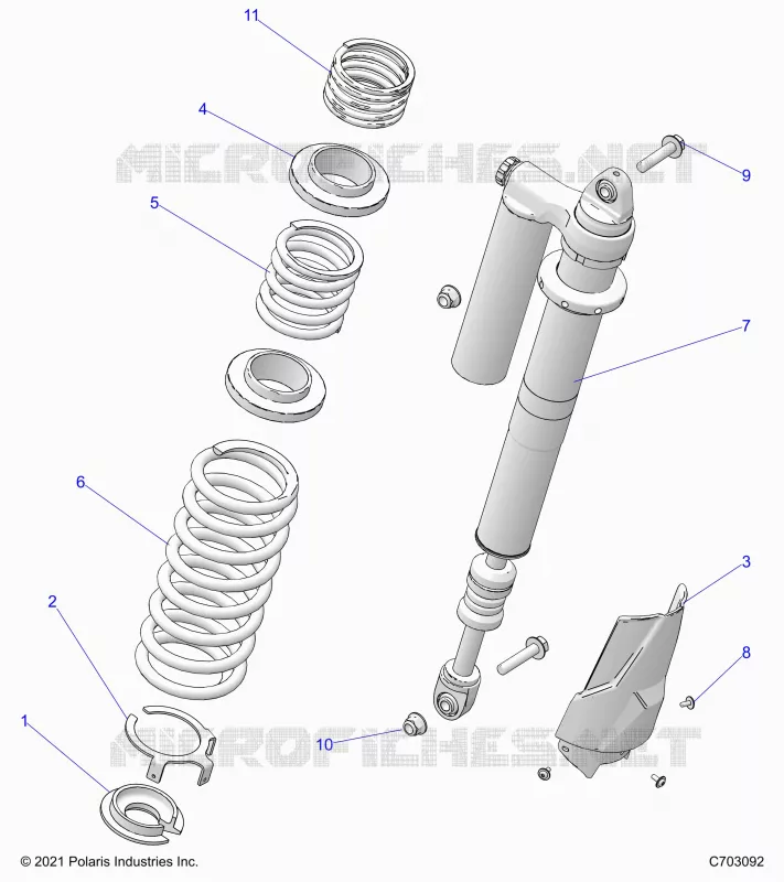 SUSPENSION, REAR MONTAJE DE DESCARGA