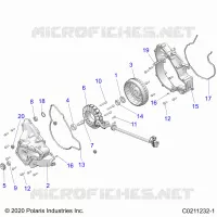 ENGINE, STATOR COVER AND FLYRUEDA