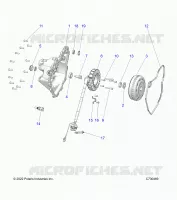 ENGINE, STATOR COVER AND FLYRUEDA