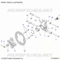 SUSPENSION TRASERA HUBS, CARRIER AND BRAKE DISC