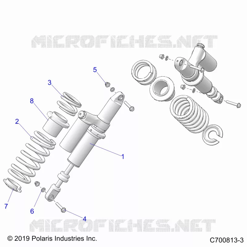 SUSPENSION, REAR MONTAJE DE DESCARGA