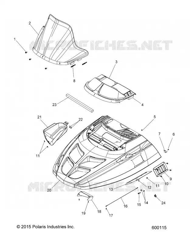 BODY, CAPUCHA ASM. AND WINDSHIELD