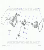 ENGINE, STATOR COVER AND FLYRUEDA