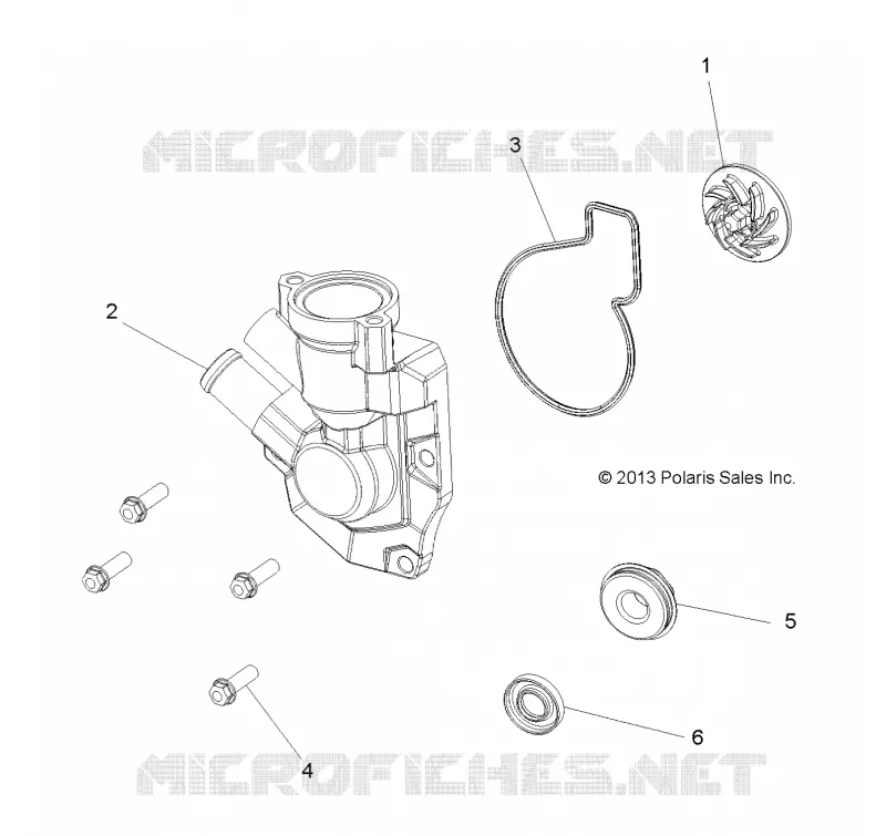MOTOR, WATERPUMP IMPELLER AND COVER