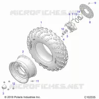 RUEDAS, FRONT TIRE AND BRAKE DISC