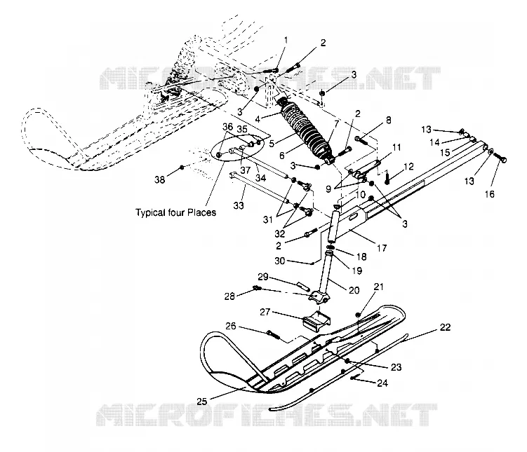 SUSPENSIÓN DELANTERA AND ESQUÍ LITE GT 0953133 AND  EUROPEAN LITE GT E953133 (4928922892B001)
