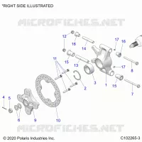 SUSPENSION TRASERA HUBS, CARRIER AND BRAKE DISC