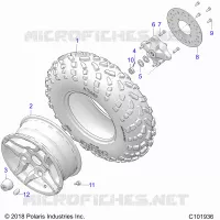 RUEDAS, FRONT TIRE AND BRAKE DISC