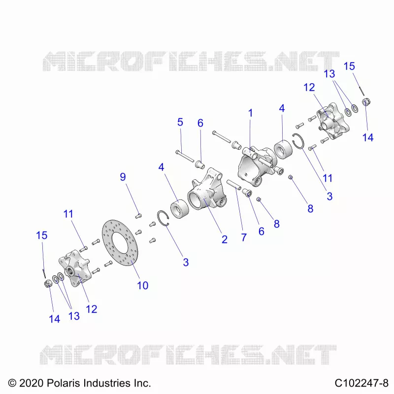 SUSPENSION TRASERA HUBS, CARRIER AND BRAKE DISC- A21SDE57K4 (C102247-8)