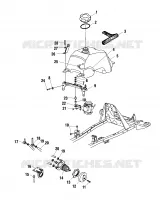 GASOLINA TANK AND CARBURADOR MOUNTING