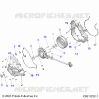 ENGINE, STATOR COVER AND FLYRUEDA
