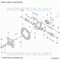 SUSPENSION TRASERA HUB, CARRIER AND BRAKE DISC