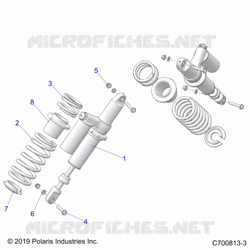 SUSPENSION, REAR MONTAJE DE DESCARGA