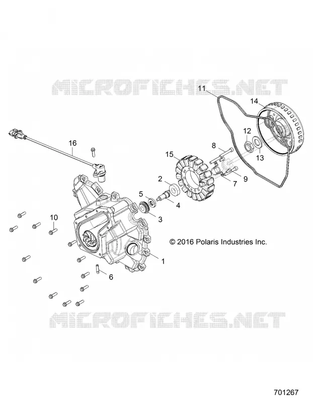 ENGINE, STATOR COVER AND FLYRUEDA