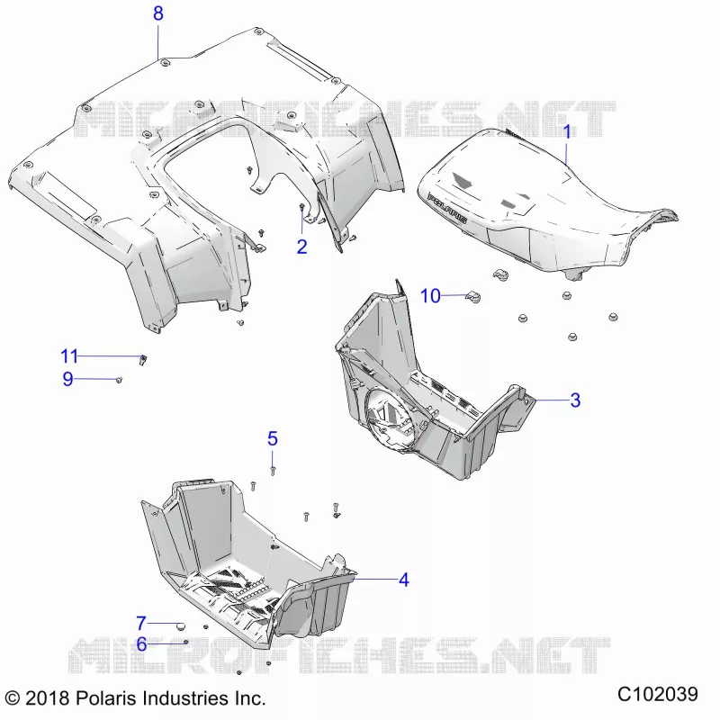 TRASERO CAB, SEAT AND FOOTWELLS