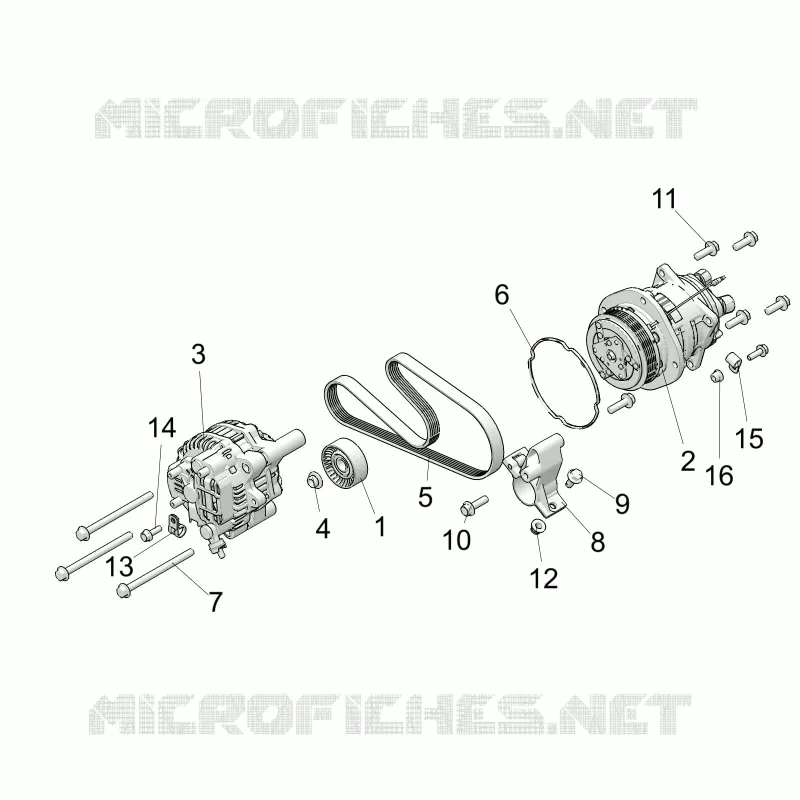 ENGINE, ALTERNADOR AND COMPRESSOR