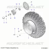 RUEDAS, FRONT TIRE AND BRAKE DISK