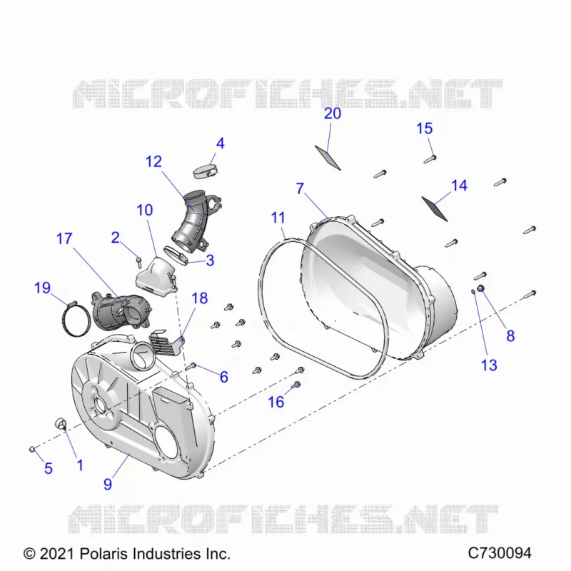 TREN, CLUTCH COVER AND DUCTING