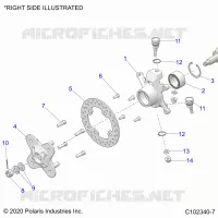 SUSPENSIÃ“N DELANTERA HUB, KNUCKLE AND BRAKE DISC